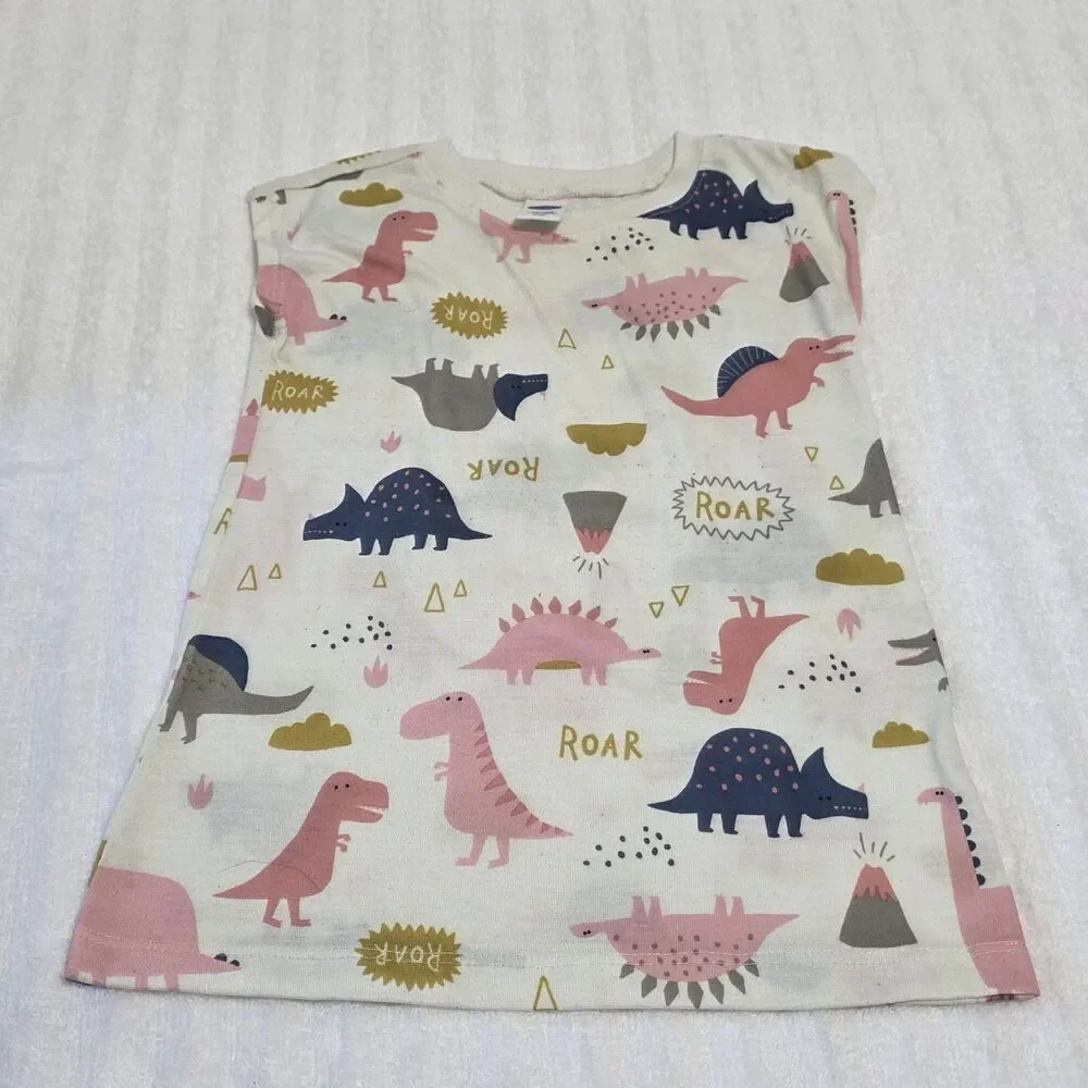 Old Navy Off White Dress with Dinosaurs Infants Size 12-18mo